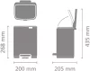 Brabantia Bo Pedal Bin pedálos hulladékgyűjtő szagmentesen záródó Soft-Close fedél, karcsú, négyzetes forma, műanyag
