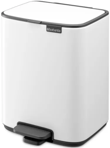 Brabantia Bo Pedal Bin pedálos hulladékgyűjtő szagmentesen záródó Soft-Close fedél, karcsú, négyzetes forma, műanyag