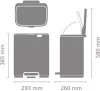 Brabantia Bo Pedal Bin pedálos hulladékgyűjtő szagmentesen záródó Soft-Close fedél, karcsú, négyzetes forma, műanyag