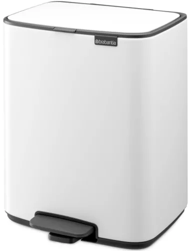 Brabantia Bo Pedal Bin pedálos hulladékgyűjtő szagmentesen záródó Soft-Close fedél, karcsú, négyzetes forma, műanyag