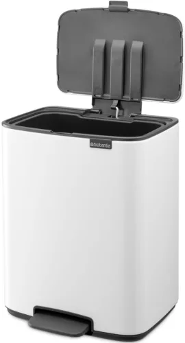 Brabantia Bo Pedal Bin pedálos hulladékgyűjtő szagmentesen záródó Soft-Close fedél, karcsú, négyzetes forma, műanyag
