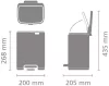 Brabantia Bo Pedal Bin pedálos hulladékgyűjtő szagmentesen záródó Soft-Close fedél, karcsú, négyzetes forma, műanyag