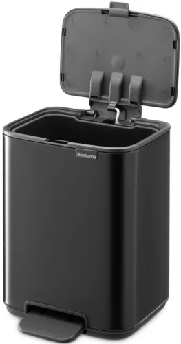Brabantia Bo Pedal Bin pedálos hulladékgyűjtő szagmentesen záródó Soft-Close fedél, karcsú, négyzetes forma, műanyag