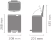 Brabantia Bo Pedal Bin pedálos hulladékgyűjtő szagmentesen záródó Soft-Close fedél, karcsú, négyzetes forma, műanyag