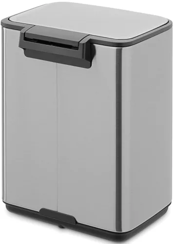 Brabantia Bo Pedal Bin pedálos hulladékgyűjtő szagmentesen záródó Soft-Close fedél, karcsú, négyzetes forma, műanyag