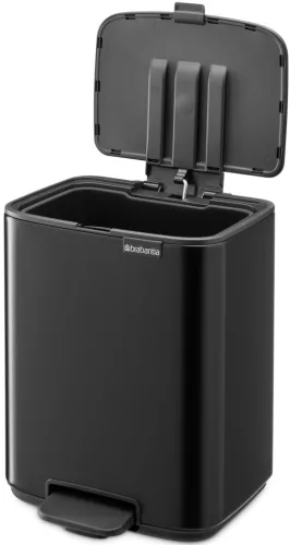 Brabantia Bo Pedal Bin pedálos hulladékgyűjtő szagmentesen záródó Soft-Close fedél, karcsú, négyzetes forma, műanyag