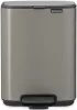 Brabantia Bo Pedal Bin pedálos hulladékgyűjtő szagmentesen záródó Soft-Close fedél, karcsú, négyzetes forma, műanyag