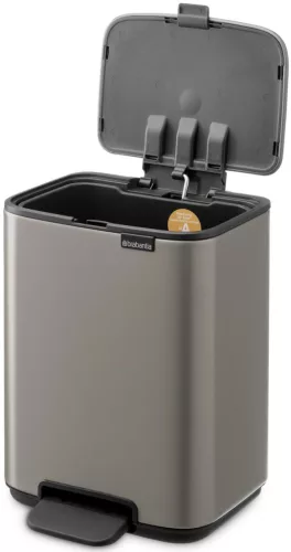 Brabantia Bo Pedal Bin pedálos hulladékgyűjtő szagmentesen záródó Soft-Close fedél, karcsú, négyzetes forma, műanyag