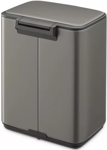 Brabantia Bo Pedal Bin pedálos hulladékgyűjtő szagmentesen záródó Soft-Close fedél, karcsú, négyzetes forma, műanyag