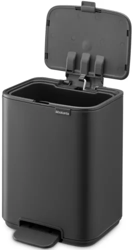 Brabantia Bo Pedal Bin pedálos hulladékgyűjtő szagmentesen záródó Soft-Close fedél, karcsú, négyzetes forma, műanyag