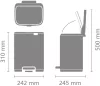 Brabantia Bo Pedal Bin pedálos hulladékgyűjtő szagmentesen záródó Soft-Close fedél, karcsú, négyzetes forma, műanyag