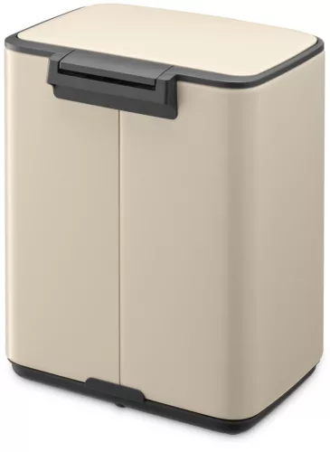 Brabantia Bo Pedal Bin pedálos hulladékgyűjtő szagmentesen záródó Soft-Close fedél, karcsú, négyzetes forma, műanyag