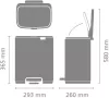 Brabantia Bo Pedal Bin pedálos hulladékgyűjtő szagmentesen záródó Soft-Close fedél, karcsú, négyzetes forma, műanyag