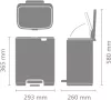 Brabantia Bo Pedal Bin pedálos hulladékgyűjtő szagmentesen záródó Soft-Close fedél, karcsú, négyzetes forma, műanyag