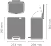 Brabantia Bo Pedal Bin pedálos hulladékgyűjtő szagmentesen záródó Soft-Close fedél, karcsú, négyzetes forma, műanyag