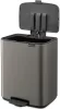 Brabantia Bo Pedal Bin pedálos hulladékgyűjtő szagmentesen záródó Soft-Close fedél, karcsú, négyzetes forma, műanyag