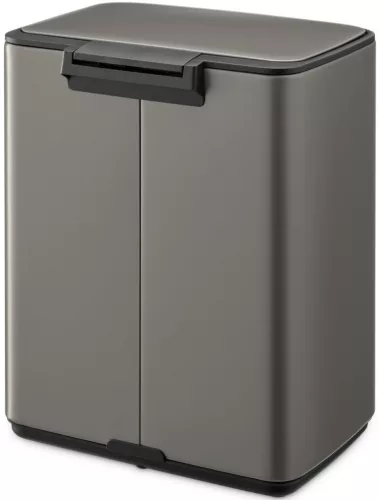 Brabantia Bo Pedal Bin pedálos hulladékgyűjtő szagmentesen záródó Soft-Close fedél, karcsú, négyzetes forma, műanyag
