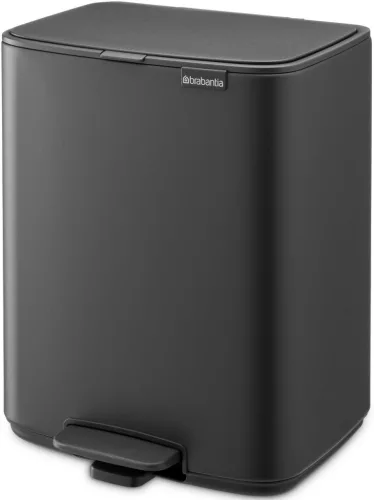 Brabantia Bo Pedal Bin pedálos hulladékgyűjtő szagmentesen záródó Soft-Close fedél, karcsú, négyzetes forma, műanyag