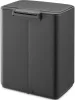 Brabantia Bo Pedal Bin pedálos hulladékgyűjtő szagmentesen záródó Soft-Close fedél, karcsú, négyzetes forma, műanyag