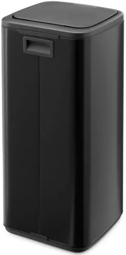 Brabantia Bo Touch Bin nyomófedeles hulladékgyűjtő, karcsú, négyzetes forma, műanyag tartály, 30L - O méret, acél, matt