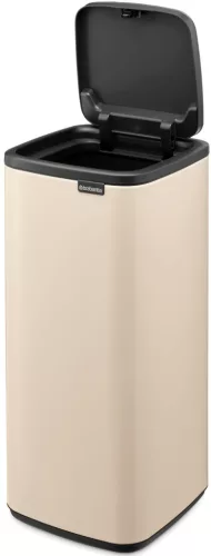Brabantia Bo Touch Bin nyomófedeles hulladékgyűjtő, karcsú, négyzetes forma, műanyag tartály, 30L - O méret, acél,