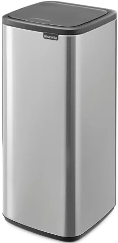 Brabantia Bo Touch Bin nyomófedeles hulladékgyűjtő, karcsú, négyzetes forma, műanyag tartály, 30L - O méret, r.m. acél,