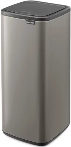 Brabantia Bo Touch Bin nyomófedeles hulladékgyűjtő, karcsú, négyzetes forma, műanyag tartály, 30L - O méret, acél,
