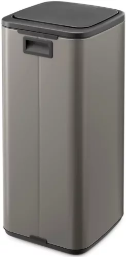Brabantia Bo Touch Bin nyomófedeles hulladékgyűjtő, karcsú, négyzetes forma, műanyag tartály, 30L - O méret, acél,