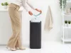 Brabantia Bo Touch Bin nyomófedeles hulladékgyűjtő, karcsú, négyzetes forma, műanyag tartály, 30L - O méret, acél,