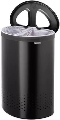 Brabantia Laundry Bin Selector szennyestartó szellőző nyílásokkal, 2 részes tépőzáras szennyesgyűjtő zsák, ovális forma,