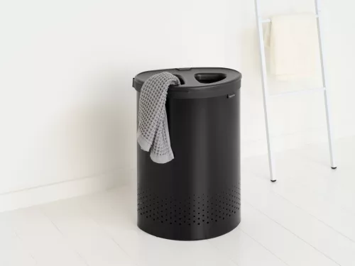 Brabantia Laundry Bin Selector szennyestartó szellőző nyílásokkal, 2 részes tépőzáras szennyesgyűjtő zsák, ovális forma,