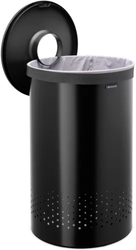 Brabantia Laundry Bin szennyestartó szellőző nyílásokkal, tépőzáras, mosható szennyesgyűjtő zsák, henger forma, nagy