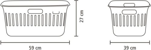 Brabantia Collect-It Laundry Basket szennyeskosár, 40L, 3db odalsó fogantyúval, szellőző nyílásokkal, újrahasznosított