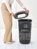 Brabantia Collect-It Laundry Basket magasított szennyestartó kosár levehető Quick-Drop fedővel, 55L, szellőző test,