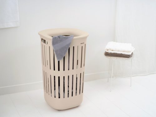 Brabantia Collect-It Laundry Basket magasított szennyestartó kosár levehető Quick-Drop fedővel, 55L, szellőző test,