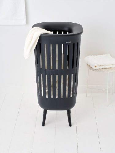 Brabantia Collect-It Laundry Basket Hi magasított szennyestartó kosár lábakon, levehető Quick-Drop fedővel, 55L,