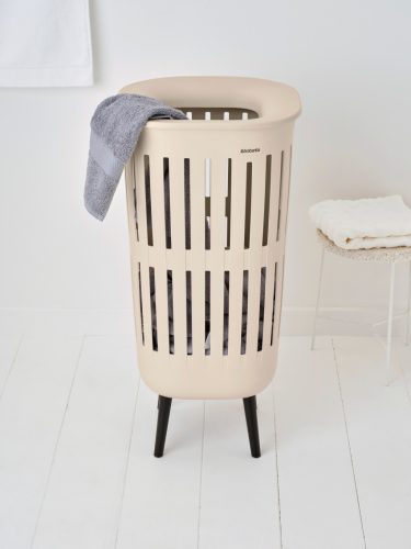 Brabantia Collect-It Laundry Basket Hi magasított szennyestartó kosár lábakon, levehető Quick-Drop fedővel, 55L,