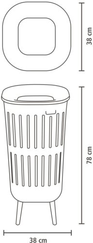 Brabantia Collect-It Laundry Basket Hi magasított szennyestartó kosár lábakon, levehető Quick-Drop fedővel, 55L,