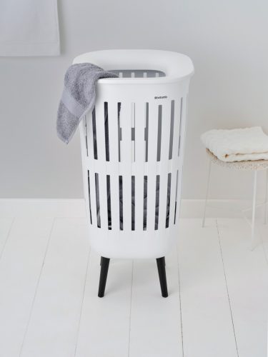 Brabantia Collect-It Laundry Basket Hi magasított szennyestartó kosár lábakon, levehető Quick-Drop fedővel, 55L,