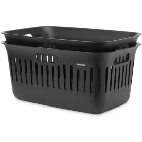   Brabantia Collect-It Laundry Basket 2db-os szennyeskosár szett, 2x40L, fogantyúkkal, szellőző nyílásokkal,