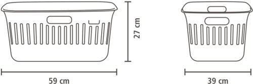 Brabantia Collect-It Laundry Basket 2db-os szennyeskosár szett, 2x40L, fogantyúkkal, szellőző nyílásokkal,