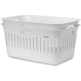   Brabantia Collect-It Laundry Basket 2db-os szennyeskosár szett, 2x40L, fogantyúkkal, szellőző nyílásokkal,
