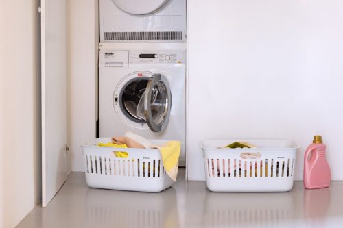 Brabantia Collect-It Laundry Basket 2db-os szennyeskosár szett, 2x40L, fogantyúkkal, szellőző nyílásokkal,