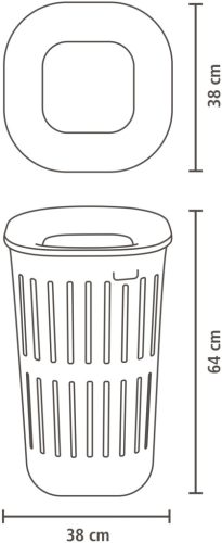 Brabantia Collect-It Laundry Basket Set of 2, magasított szennyestartó kosár szett levehető Quick-Drop fedővel, 2db-os,