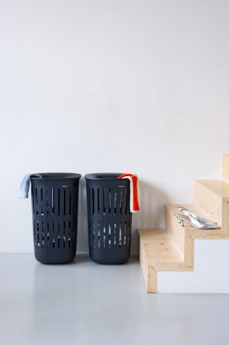 Brabantia Collect-It Laundry Basket Set of 2, magasított szennyestartó kosár szett levehető Quick-Drop fedővel, 2db-os,