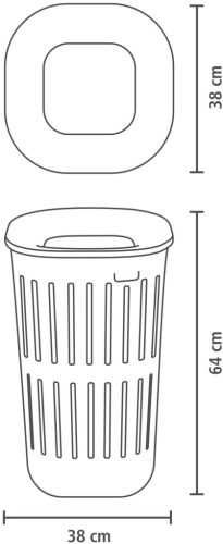 Brabantia Collect-It Laundry Basket Set of 2, magasított szennyestartó kosár szett levehető Quick-Drop fedővel, 2db-os,
