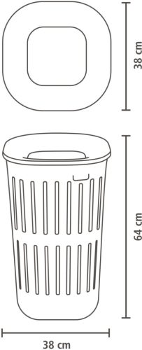 Brabantia Collect-It Laundry Basket Set of 2, magasított szennyestartó kosár szett levehető Quick-Drop fedővel, 2db-os,