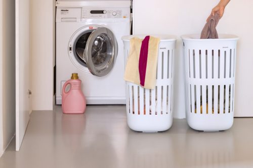 Brabantia Collect-It Laundry Basket Set of 2, magasított szennyestartó kosár szett levehető Quick-Drop fedővel, 2db-os,