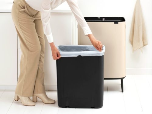 Brabantia Bo Touch Bin Hi hulladékgyűjtő Soft-Close fedéllel, magasított, lábakon álló, műanyag tartály, XXL, 60L