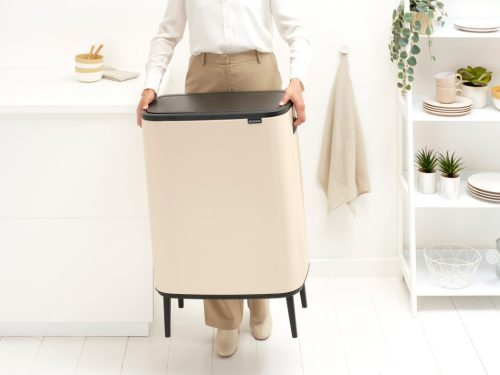 Brabantia Bo Touch Bin Hi hulladékgyűjtő Soft-Close fedéllel, magasított, lábakon álló, műanyag tartály, XXL, 60L